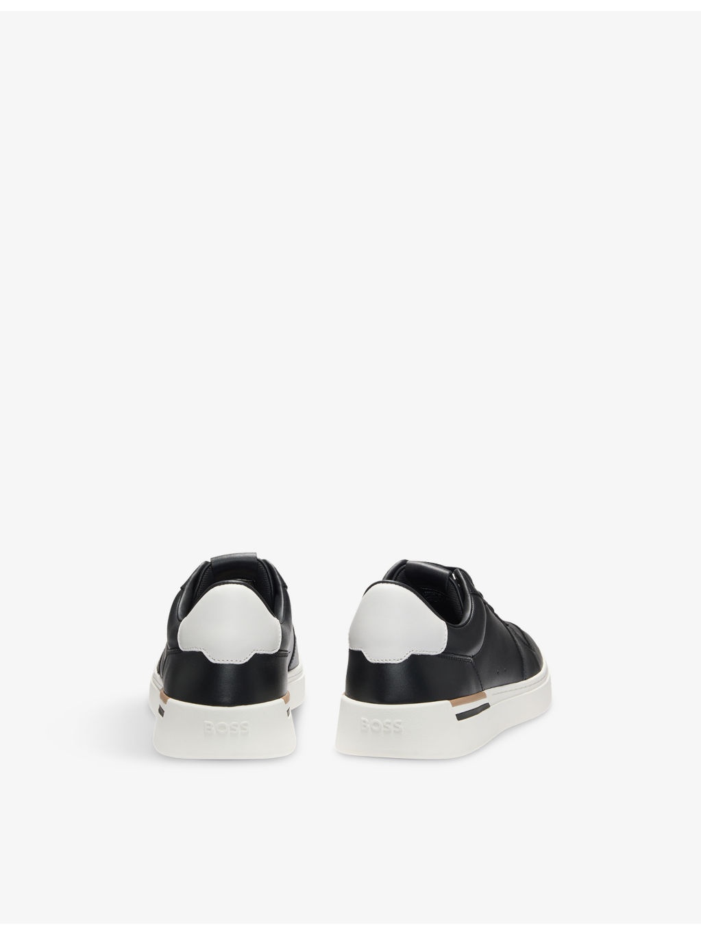 Debossed-Branded Leather Low-Top Trainers - 4