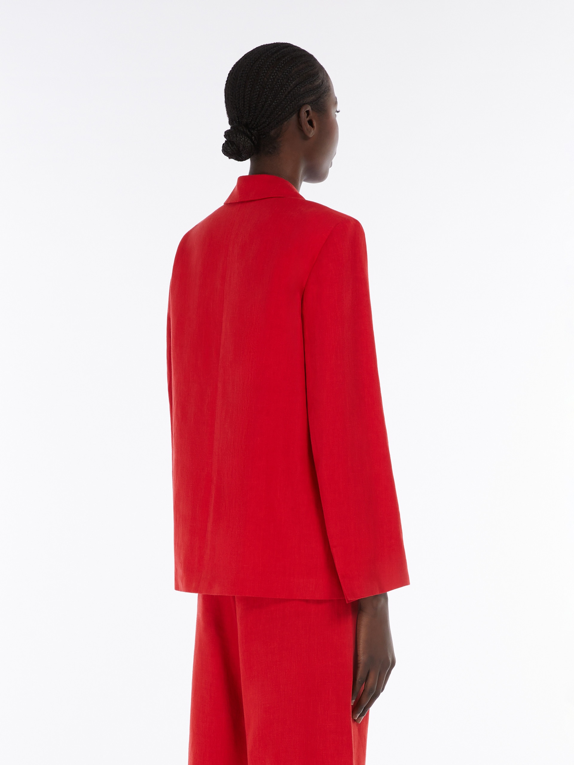 OLIVIA Single-breasted linen jacket - 4
