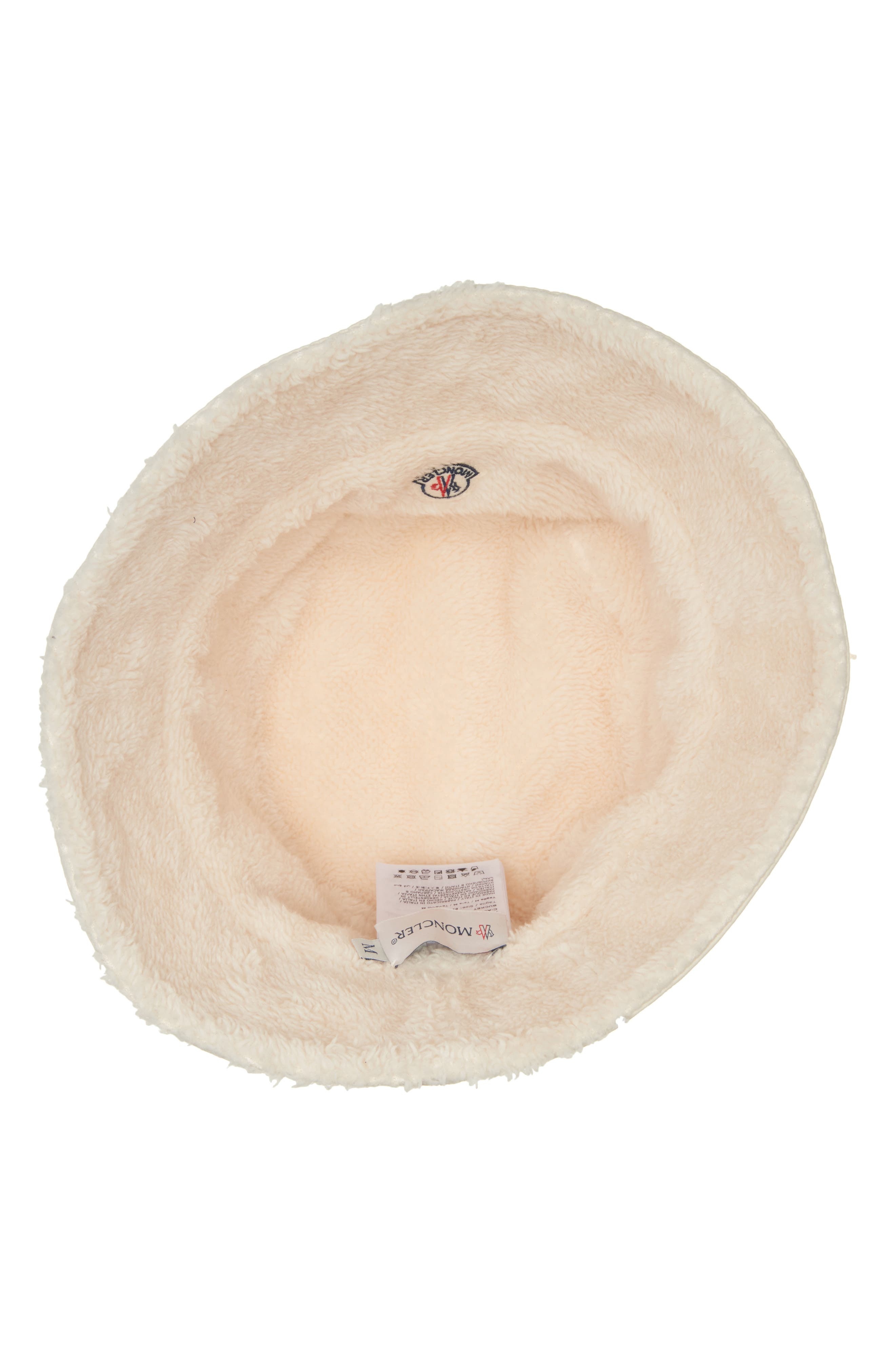Moncler Reversible Cotton Canvas & Teddy Bucket Hat in White at Nordstrom - 7