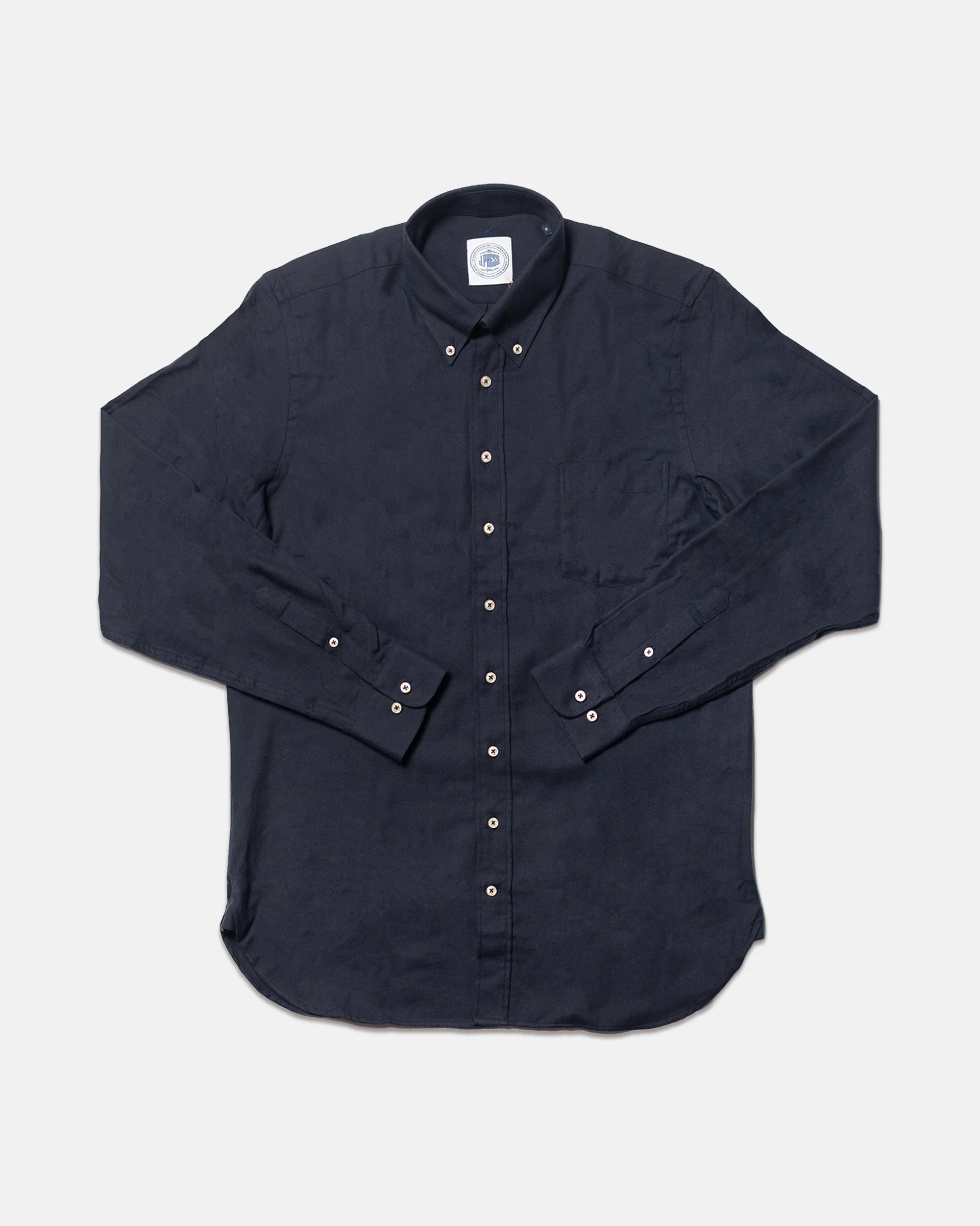 MADE-IN-USA NAVY COTTON/MODAL SPORT SHIRT - 1