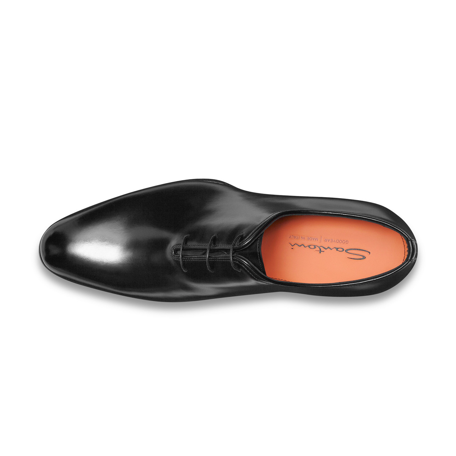 Men's polished black leather Oxford shoe - 5