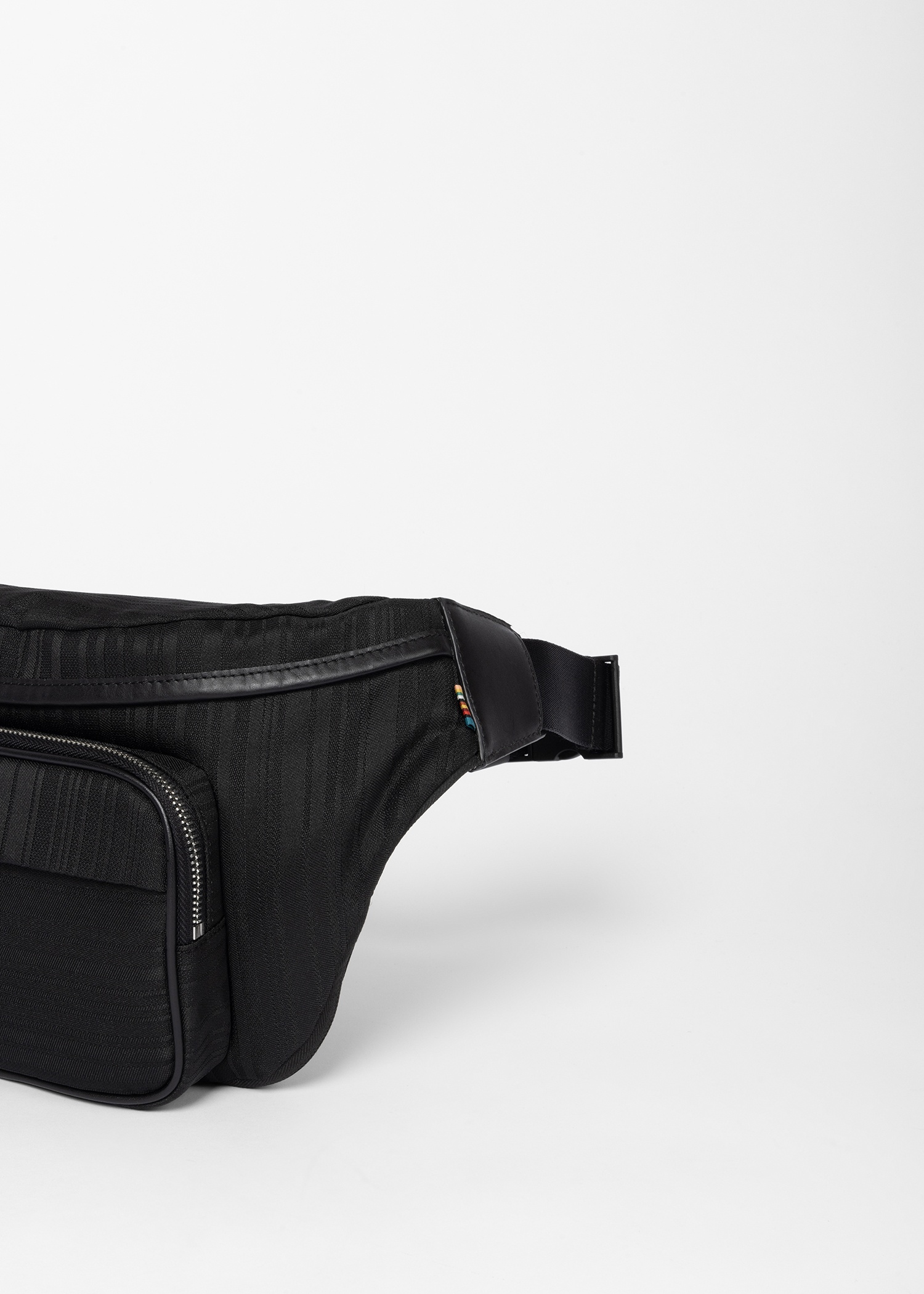 Black Shadow Stripe Bum Bag - 5