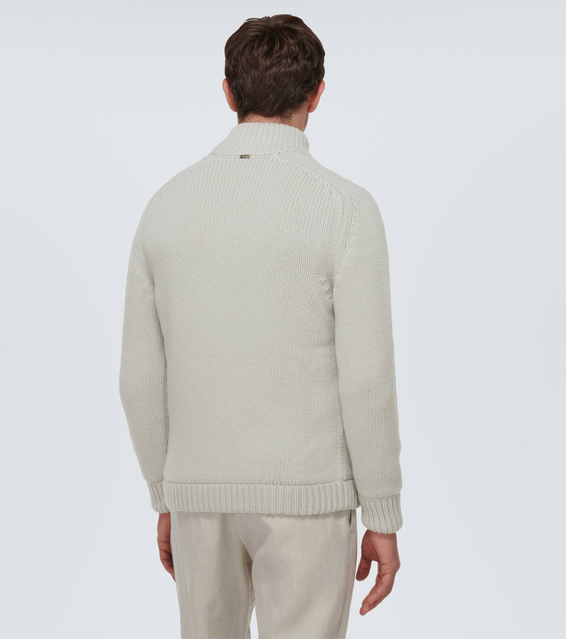 Ribbed-knit wool cardigan 4
