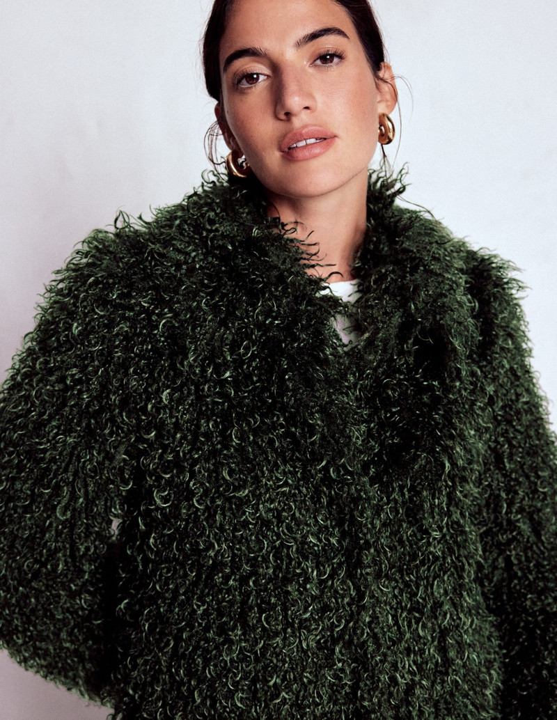 Faux Fur Coat-Kale Leaf, Faux Fur 3