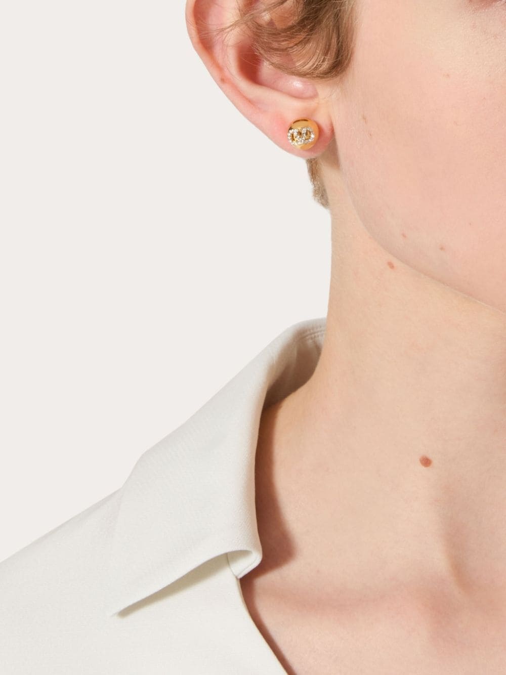 VLogo Signature rhinestone earrings - 5
