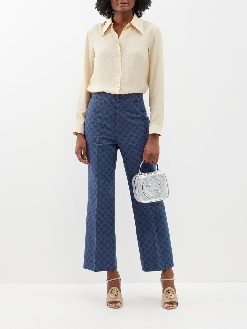 GUCCI GG-jacquard linen-blend trousers | matchesfashion | REVERSIBLE