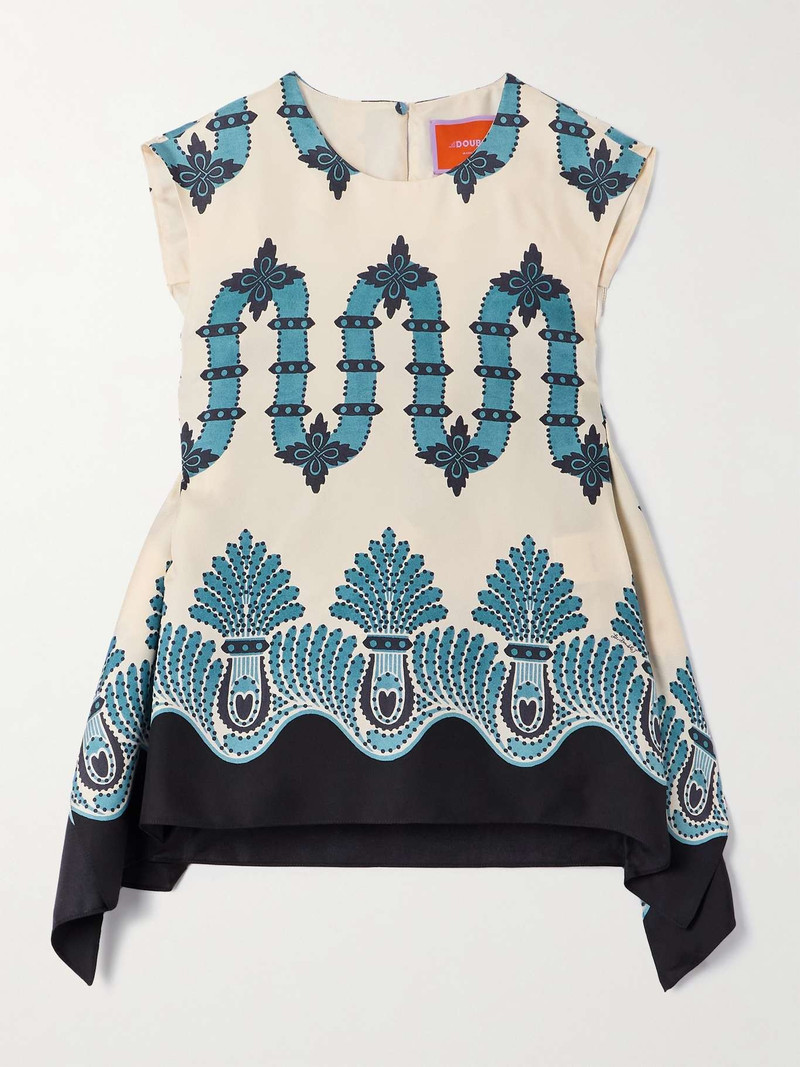 San Carlo printed silk-twill blouse 1
