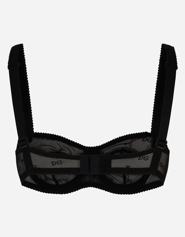 Jacquard tulle balconette bra - 2