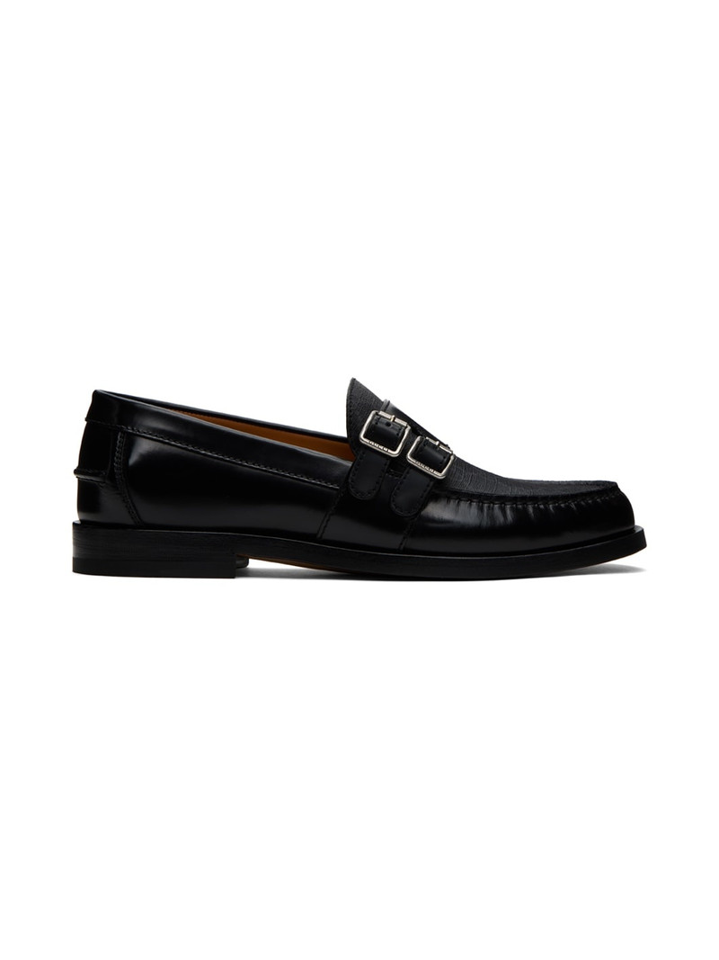 Black Buckle GG Loafers - 1