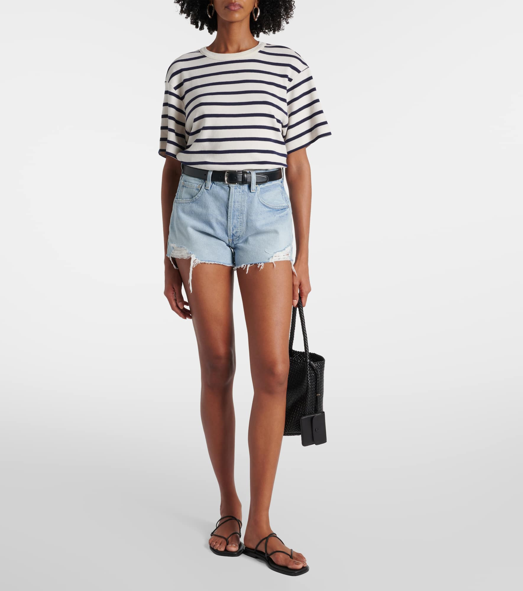 Loro frayed denim shorts - 2