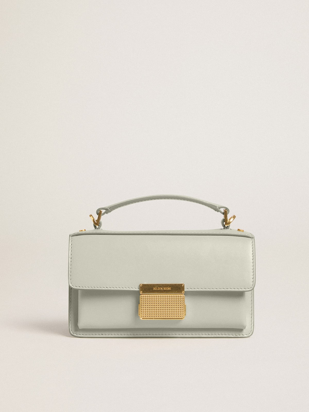 Small Venezia Bag in mineral-gray boarded leather with gold details - 1