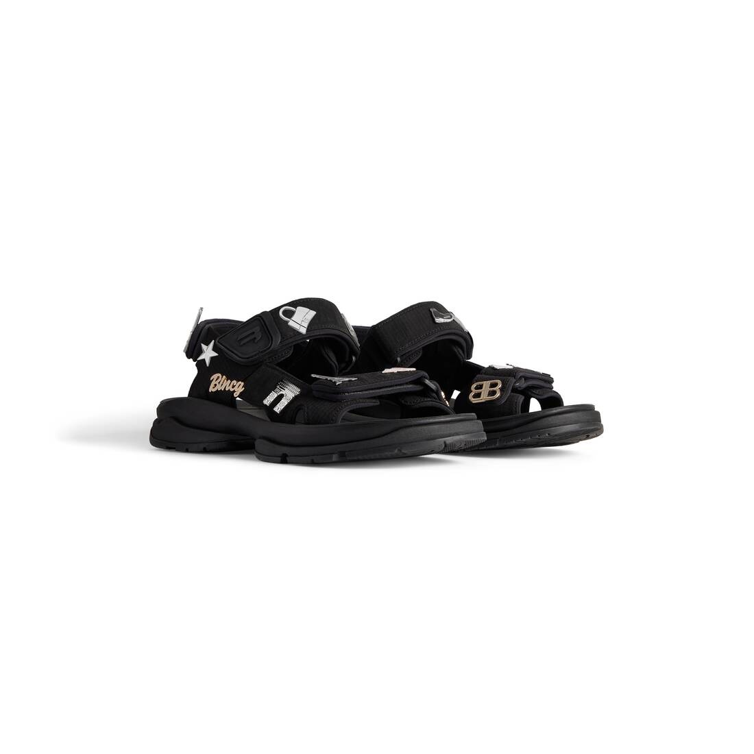 Women's Tourist Sandal With Pins in Black - 2