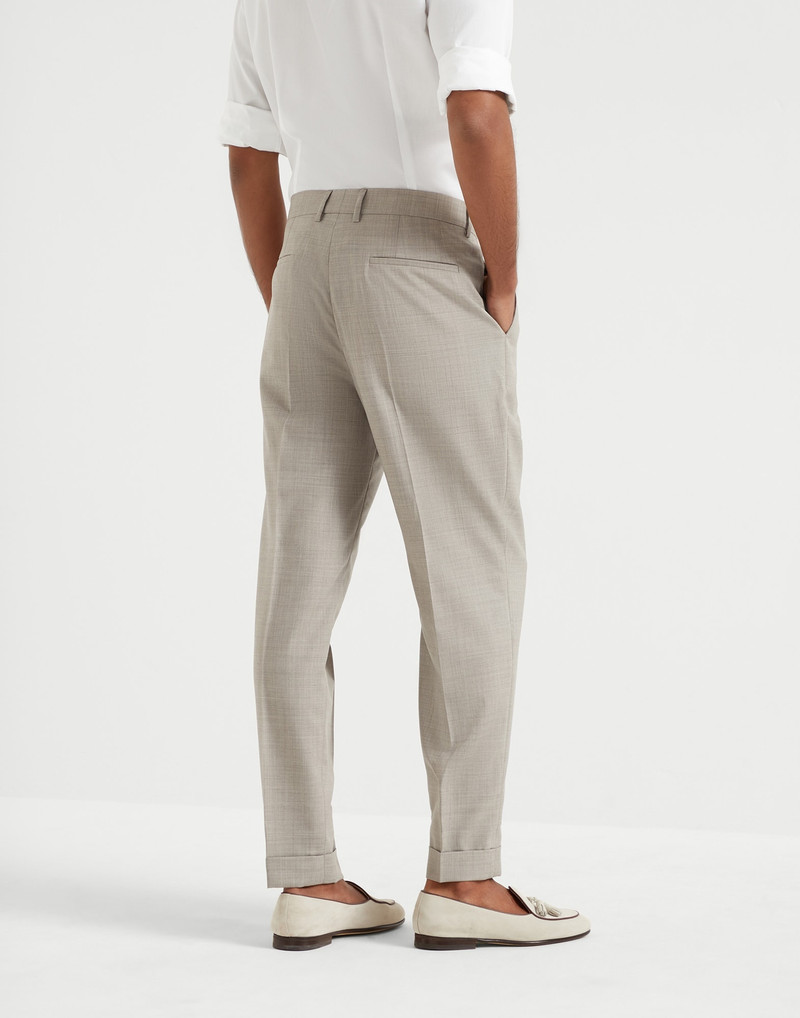 Brunello Cucinelli Virgin wool fresco leisure fit trousers with double pleats outlook