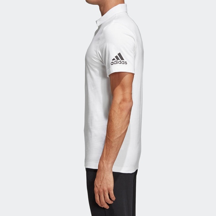 adidas Mh Plain Polo Sports Round Neck Short Sleeve polo White DQ1450 - 5