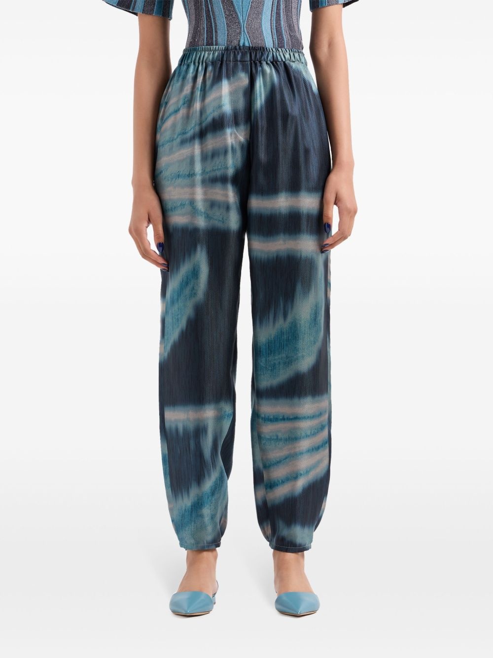 gradient-effect silk trousers - 2