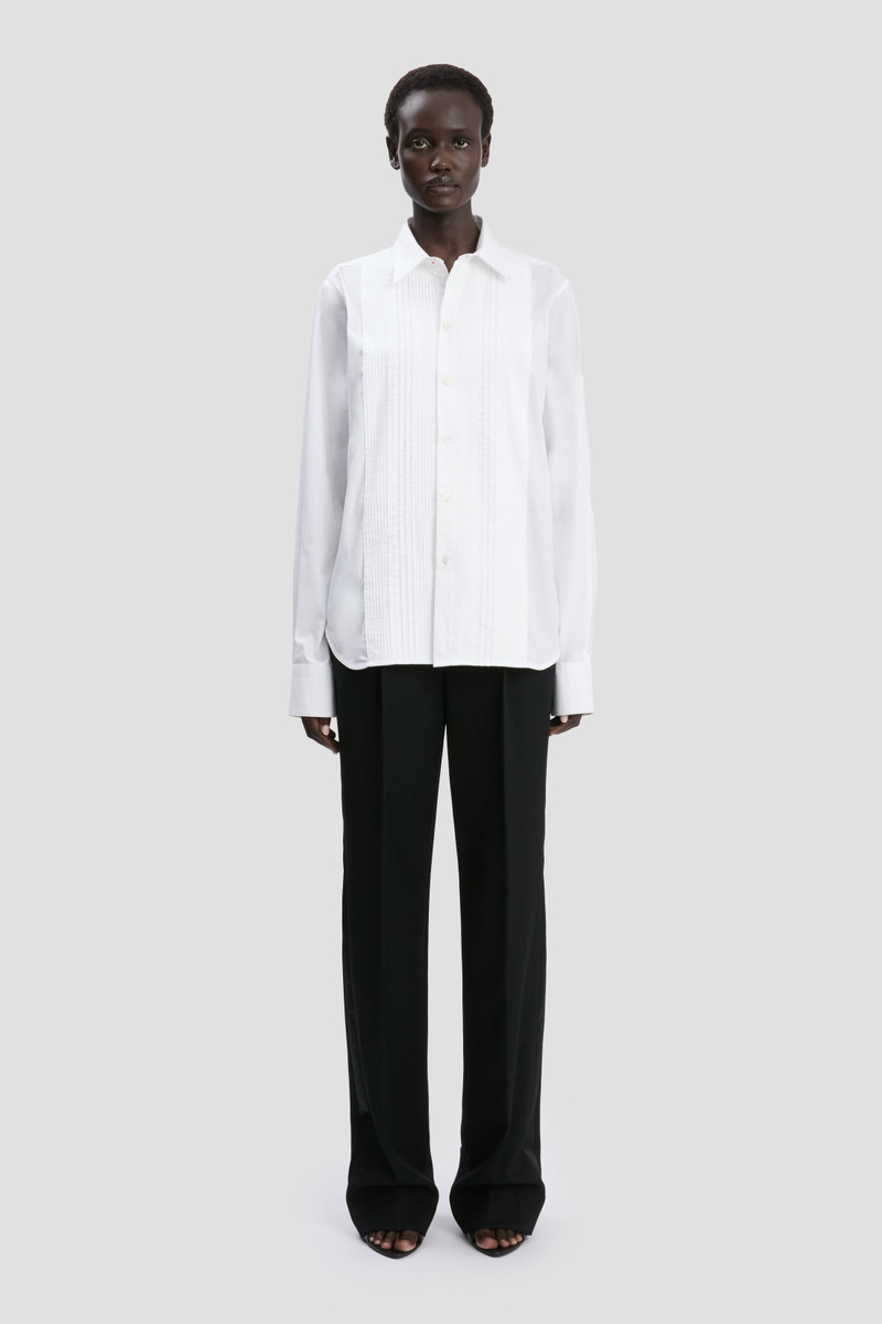 Victoria Beckham Pin Tuck Shirt In White outlook