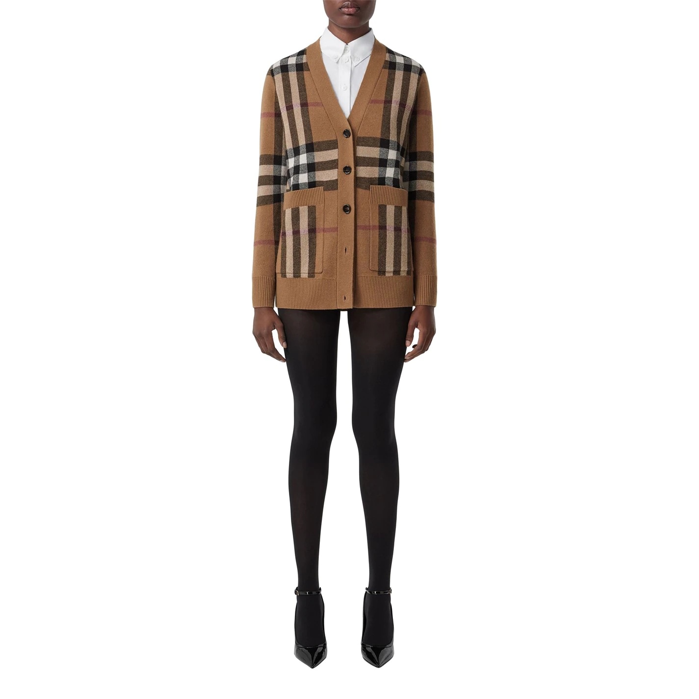 WOOL CASHMERE JACQUARD CARDIGAN - 5