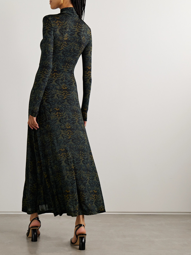 Koa Ruched Printed Stretch-jersey Turtleneck Maxi Dress 3