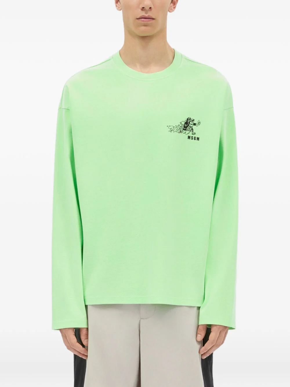 long-sleeved print T-shirt - 1