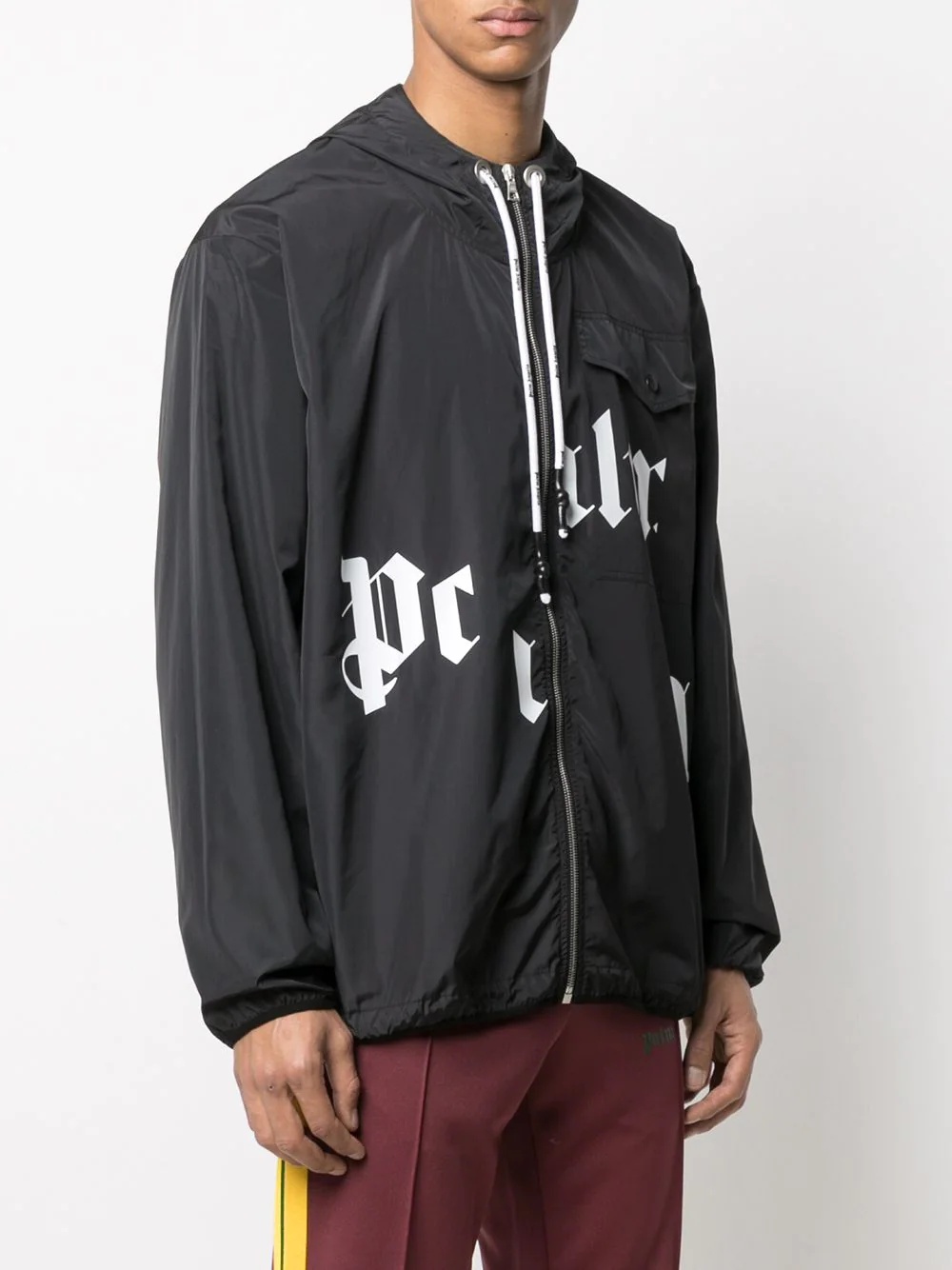 logo print zip-up jacket - 3