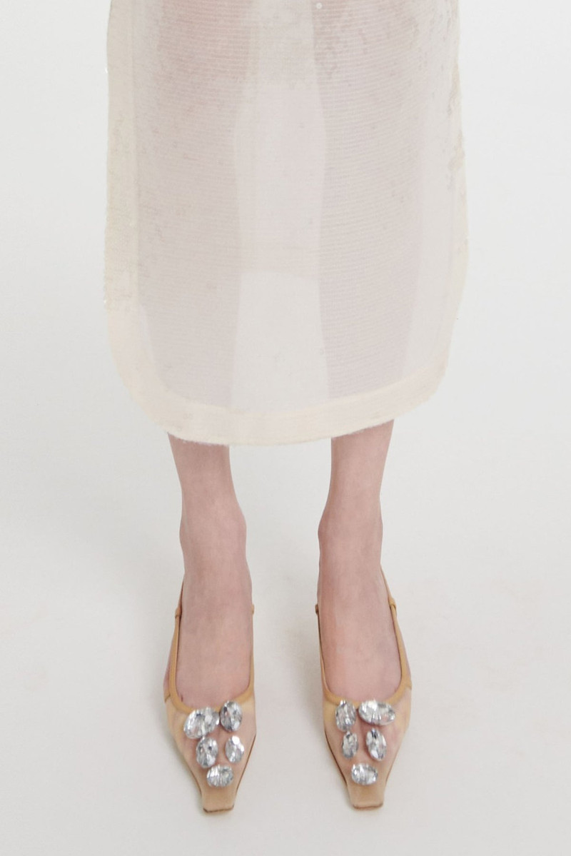 AMANDA KITTEN HEEL CRYSTAL BEIGE CRYSTAL 6