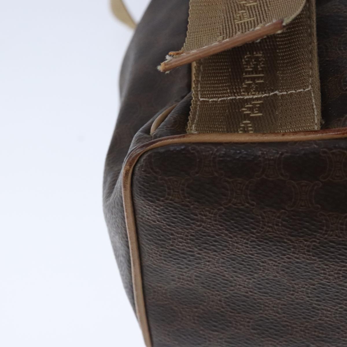 CELINE Macadam Canvas Backpack Pvc Leather Brown Gold - 14