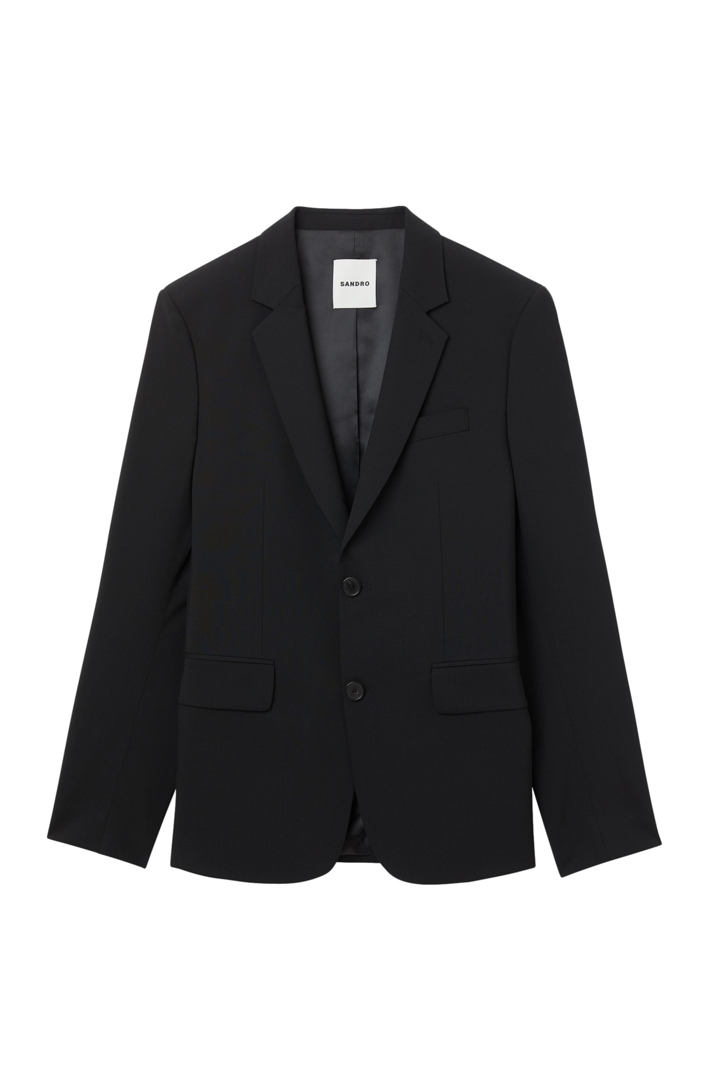 SANDRO Virgin wool suit jacket in Black at Nordstrom - 7
