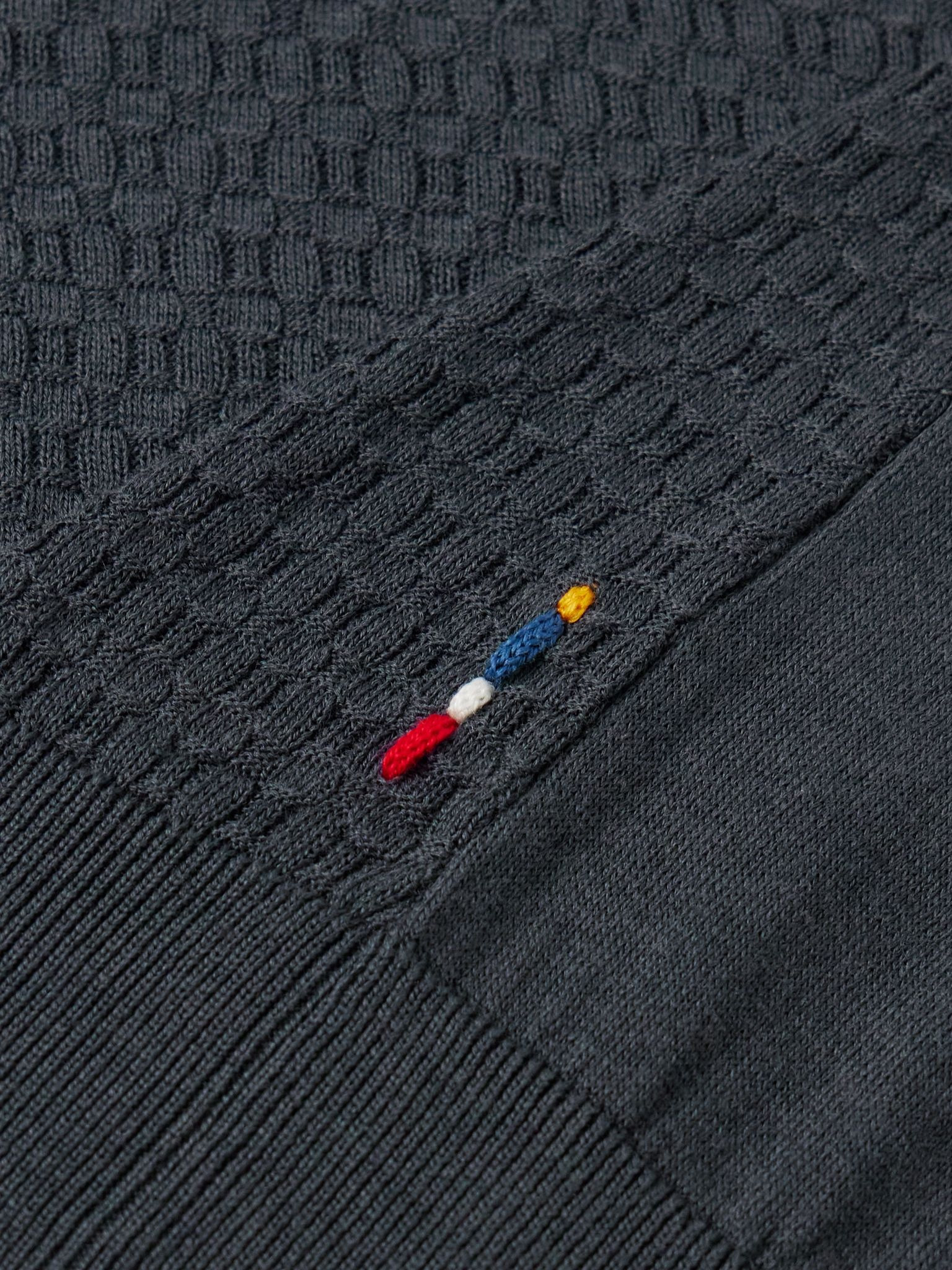 Burnham Slim-Fit Silk and Cotton-Blend Polo Shirt Gray - 5