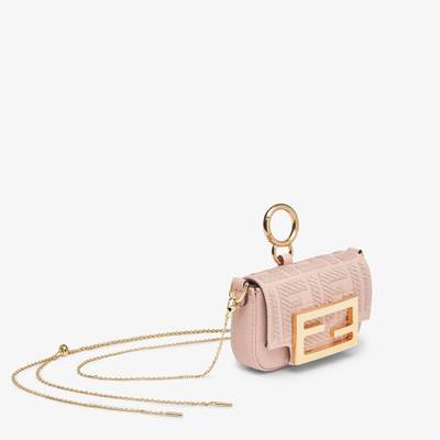 FENDI Pink canvas charm with FF embroidery outlook