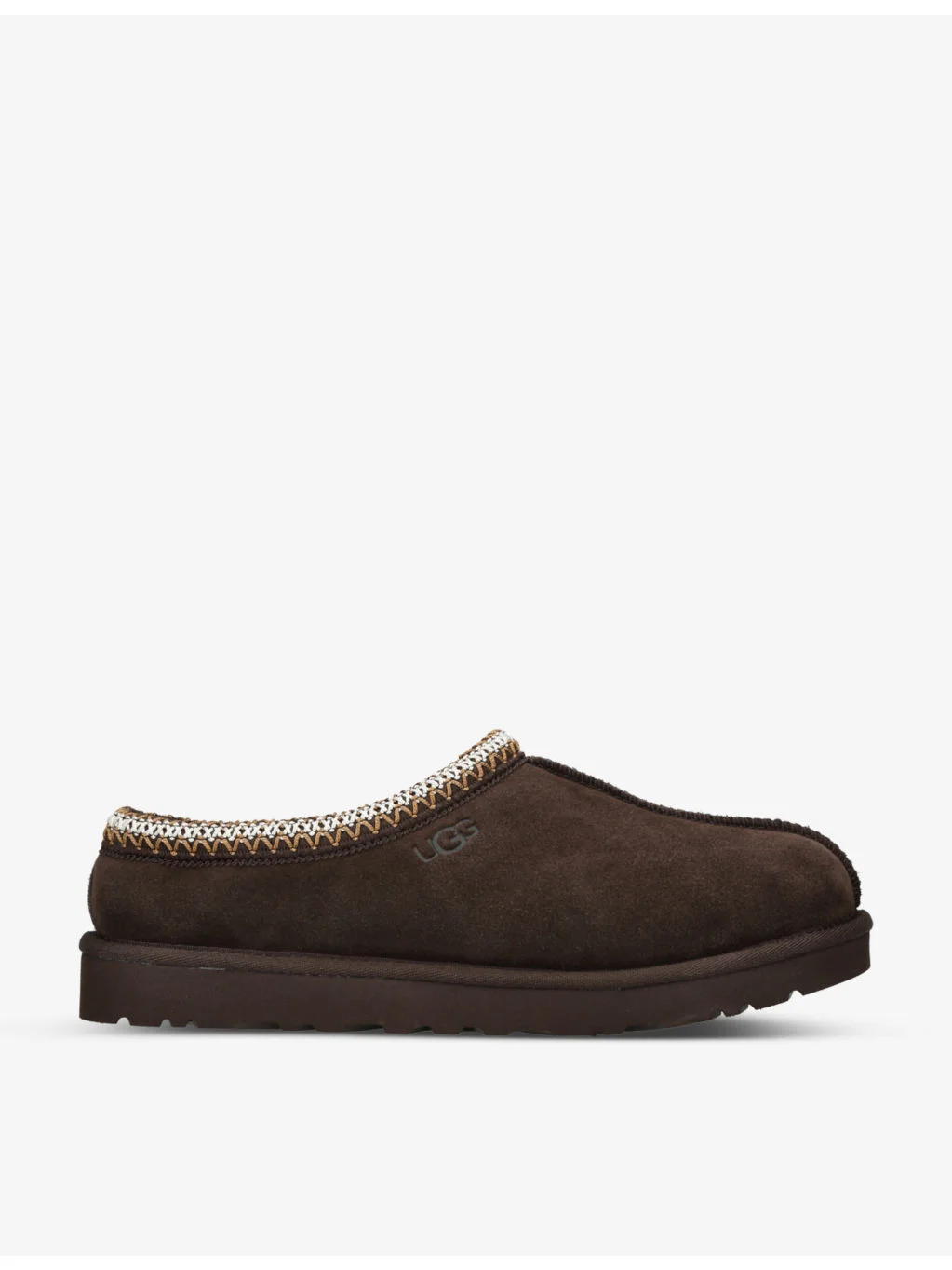 Tasman contrast-stitch suede and shearling slippers - 1