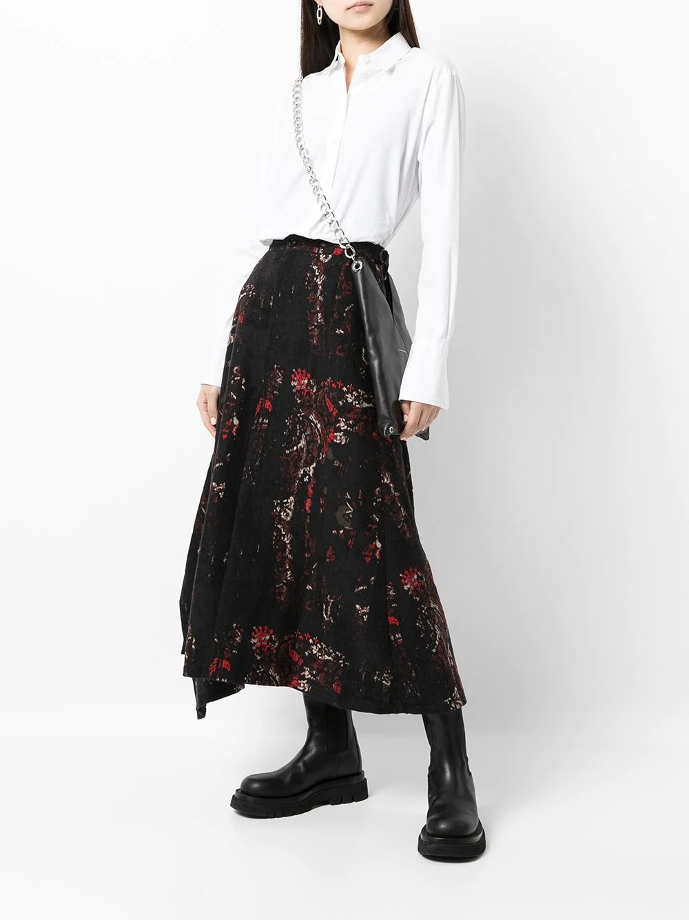 embroidered high-waisted skirt - 2