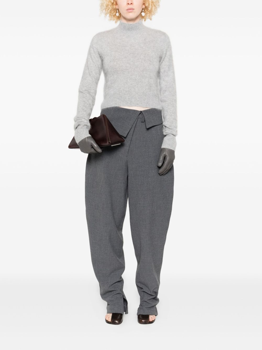 high-neck cropped sweater - 2
