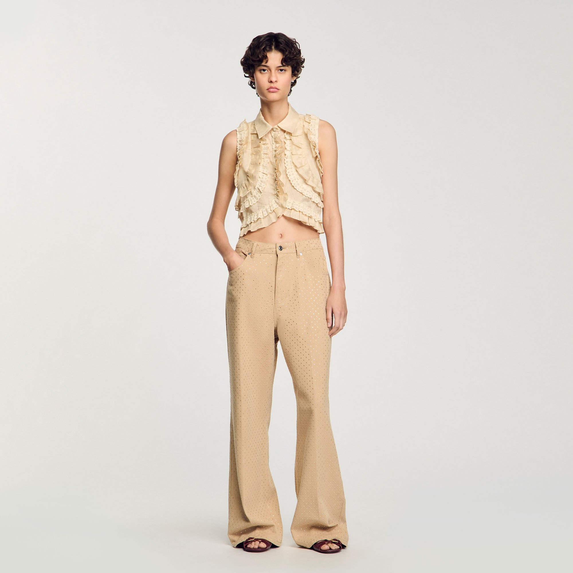 RUFFLED CROPPED SHIRT - 1