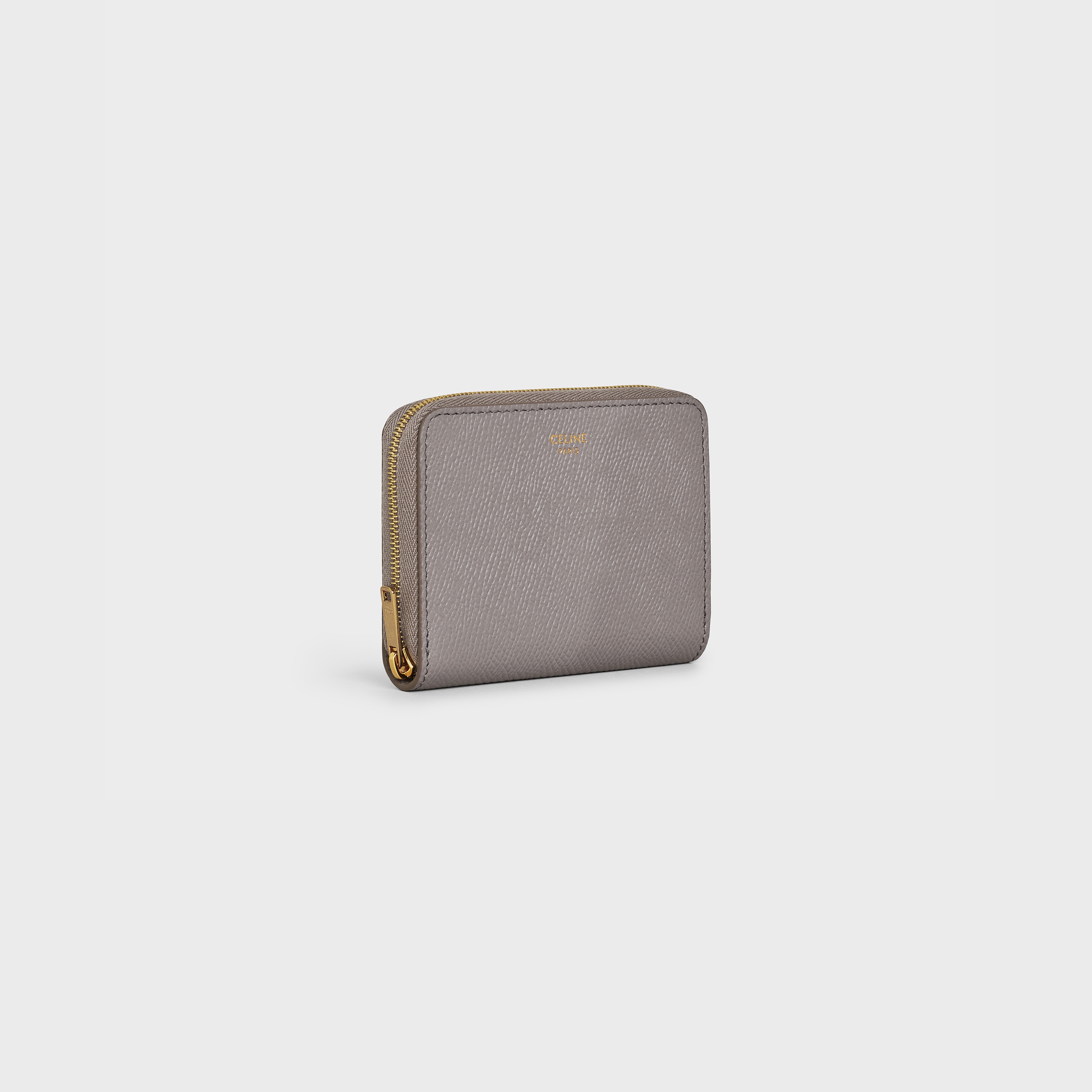 Compact zipped wallet in Grained calfskin - 2