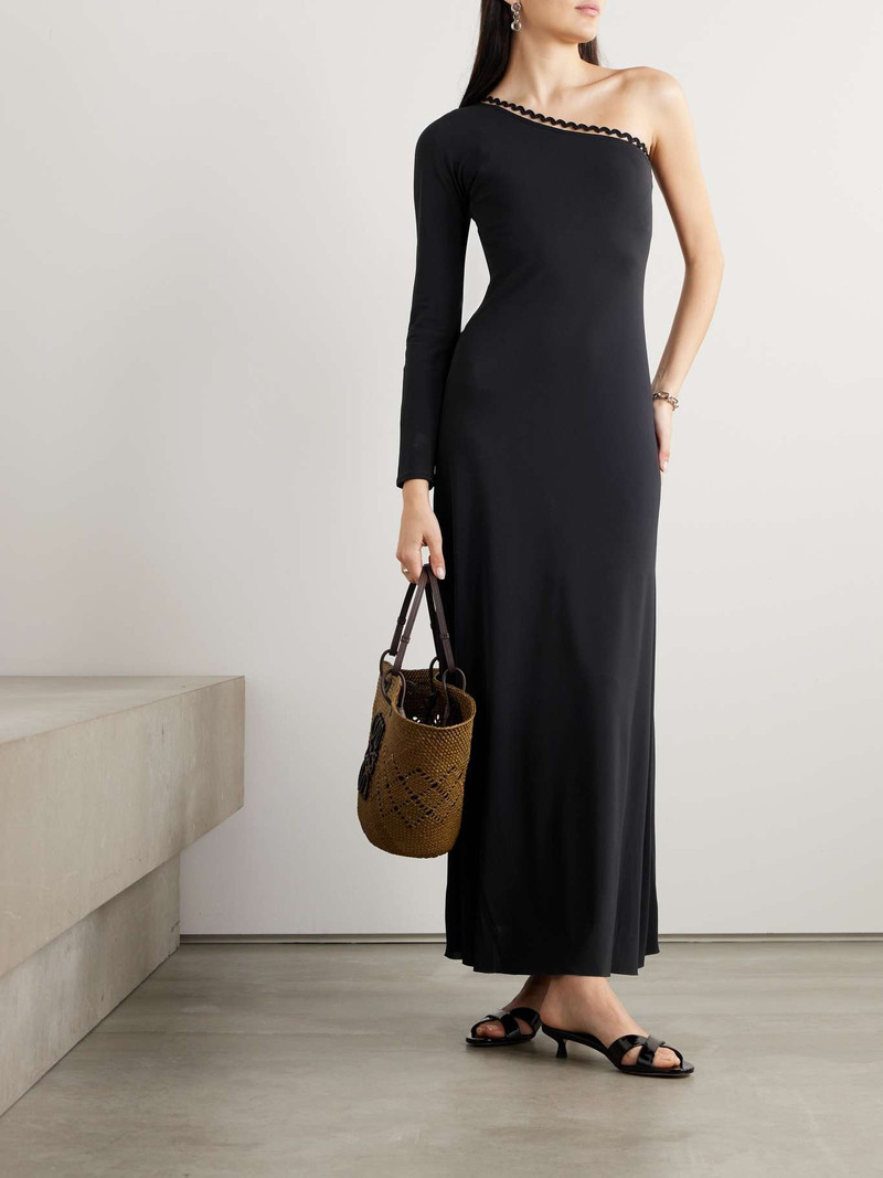 ERES Play one-sleeve ric rac-trimmed stretch-jersey maxi dress outlook
