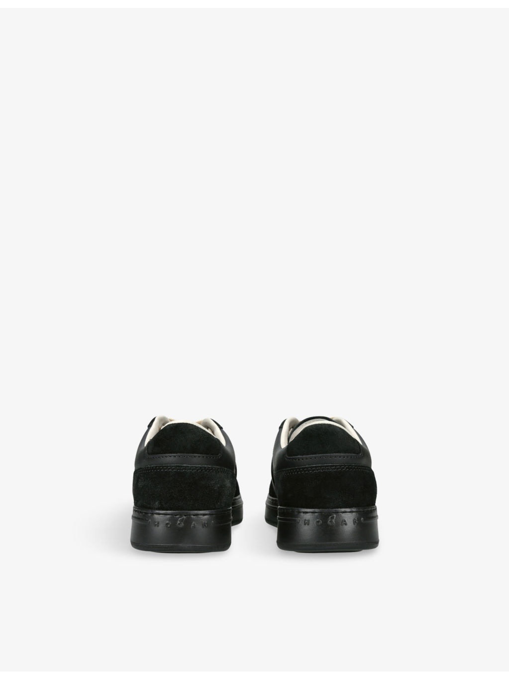 H-TV Logo-Print Leather Low-Top Trainers - 4
