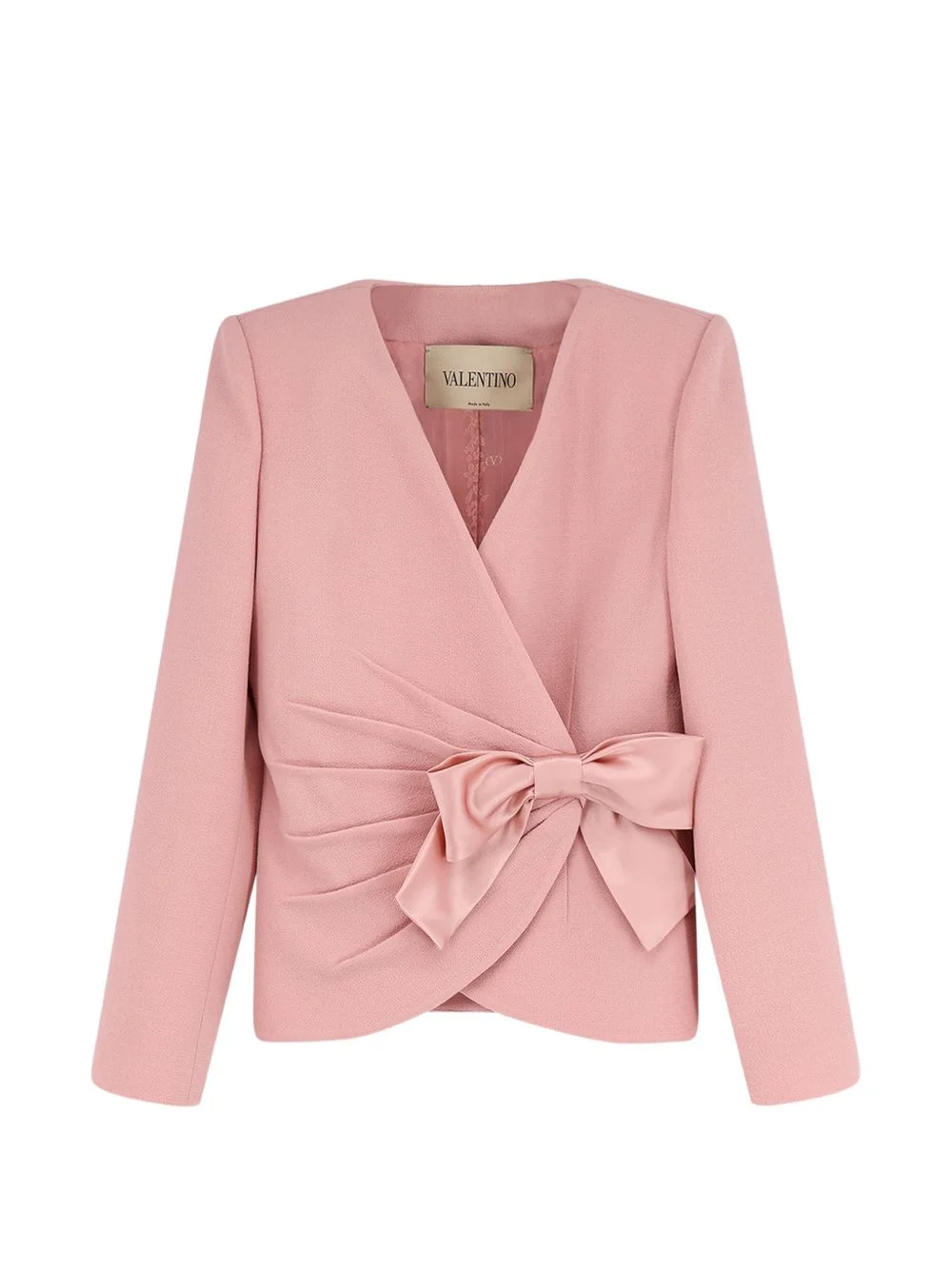 V-neck bow-detail jacket - 1