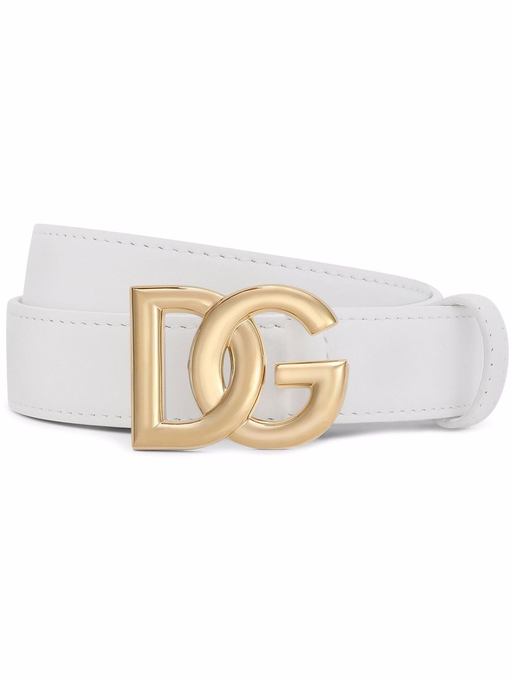 DG logo-buckle leather belt - 1
