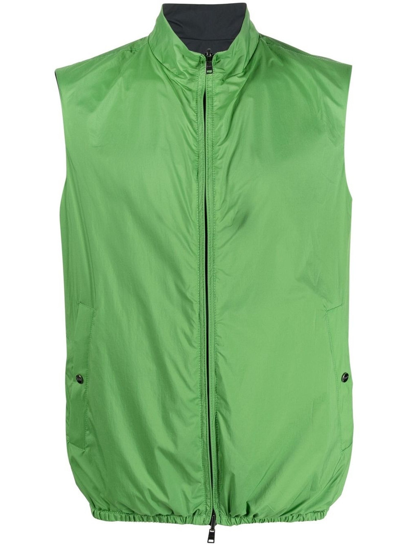 높은 목 zip-fastening gilet 1