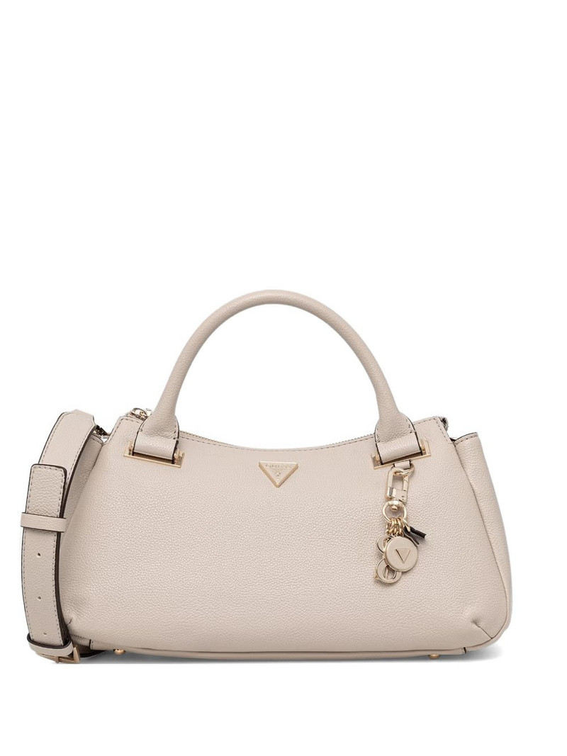 Evie pebbled logo-plaque tote bag 1