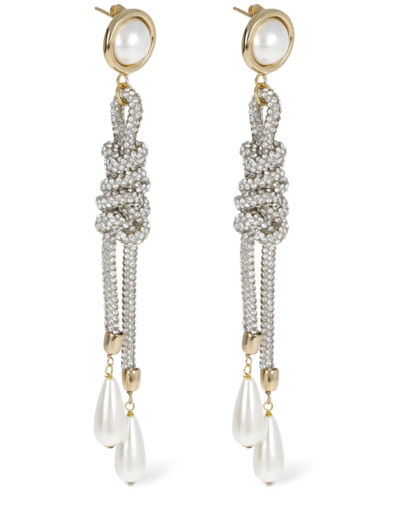 Gaia crystal & faux pearl earrings - 3