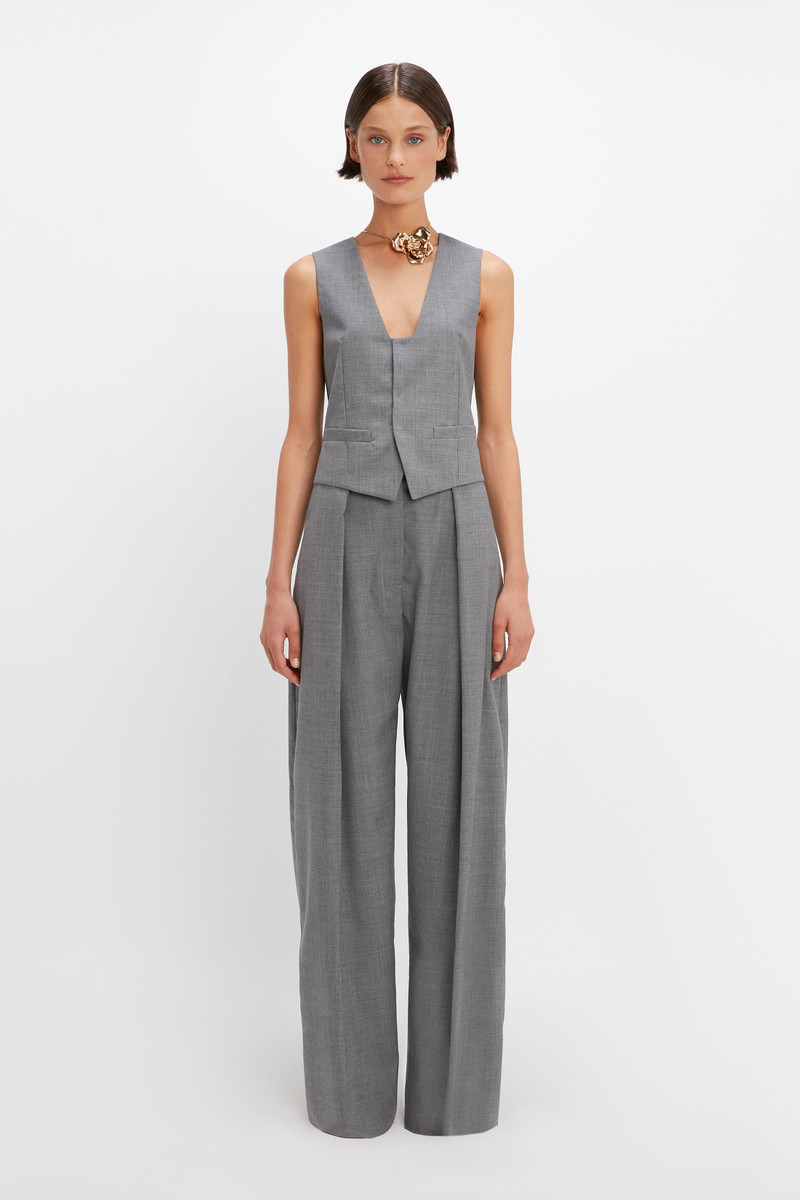 Victoria Beckham Tailored Waistcoat in Grey Melange outlook