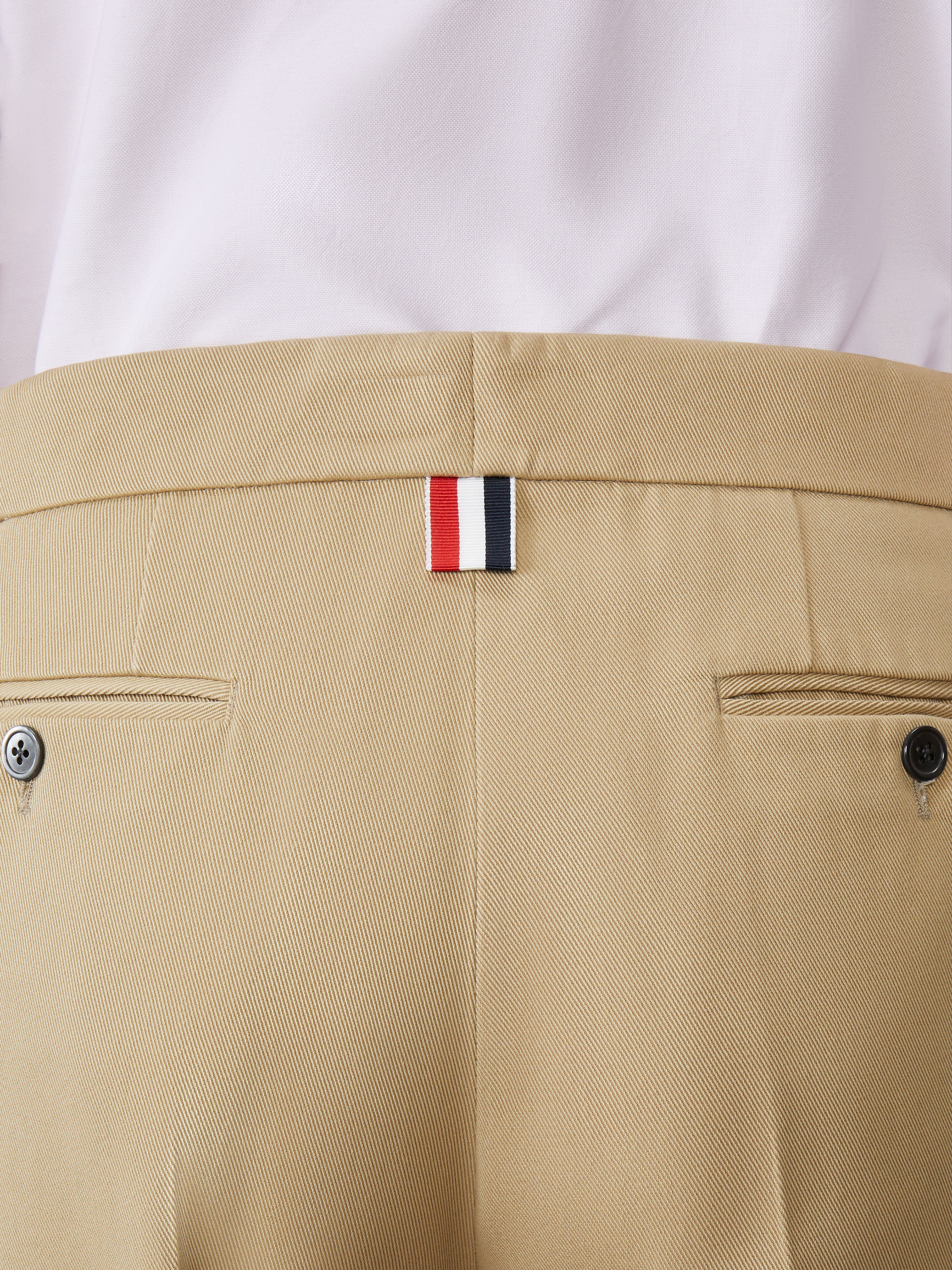 COTTON GABARDINE LOW RISE SLIM TROUSERS - 5