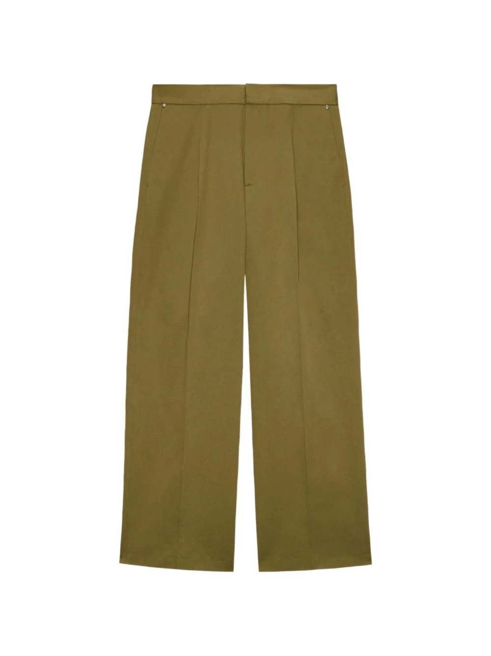 pleated straight-leg trousers - 1