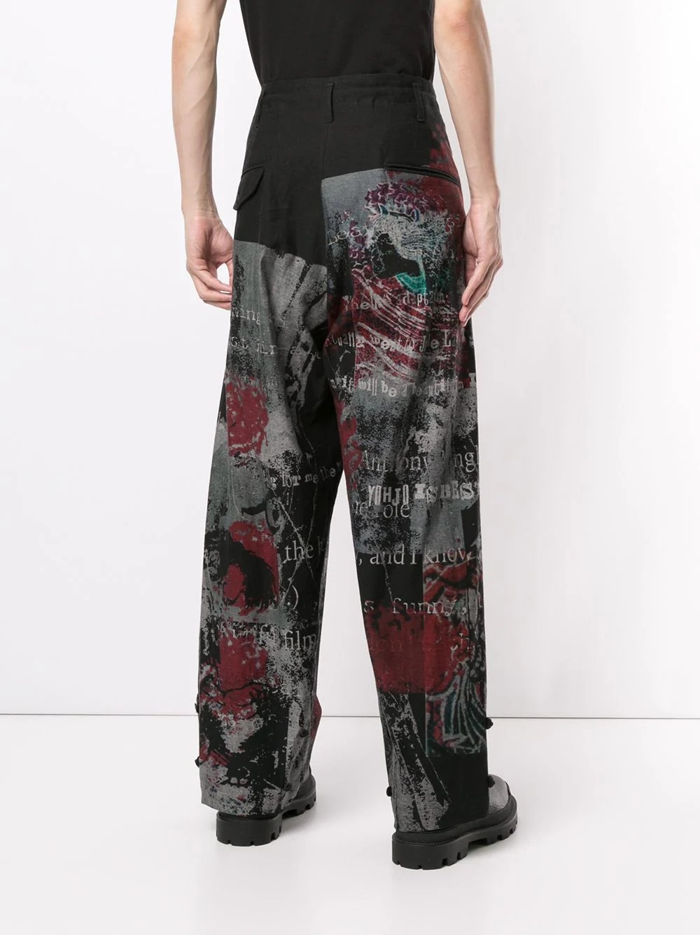 graphic-print loose-fit trousers - 4