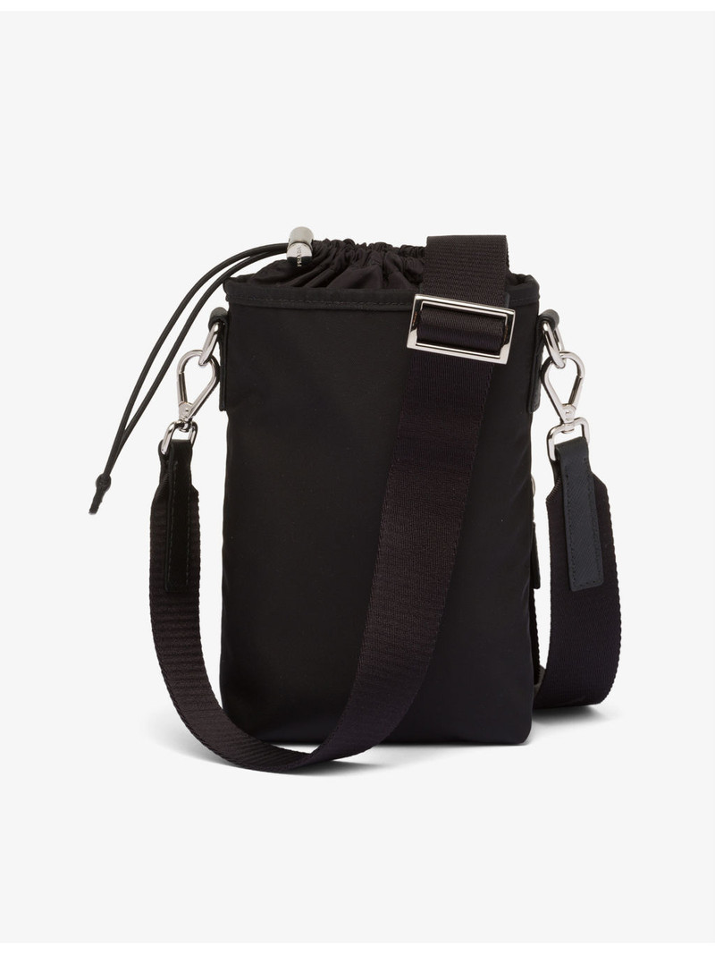 Prada Logo-plaque recycled-nylon cross-body phone pouch outlook