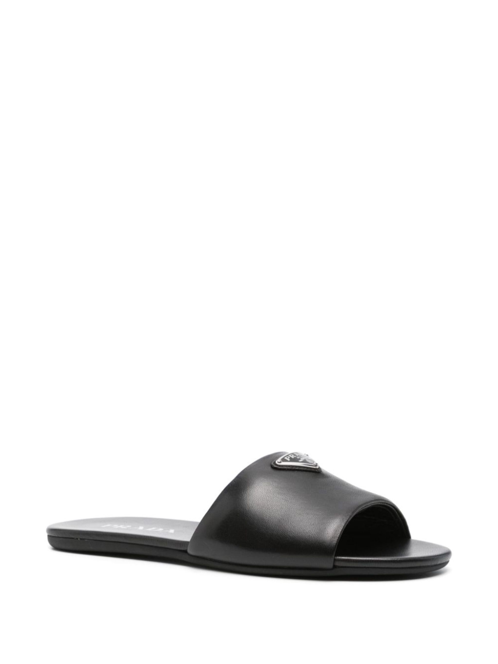 Prada triangle-logo leather slides | REVERSIBLE