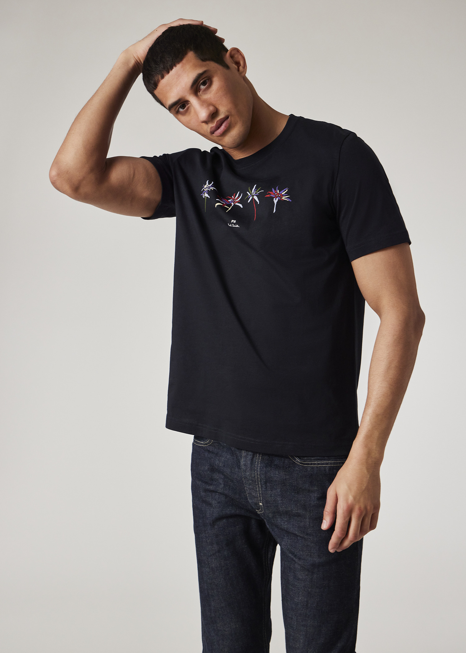 Dark Navy 'Edelweiss' Print T-Shirt - 4