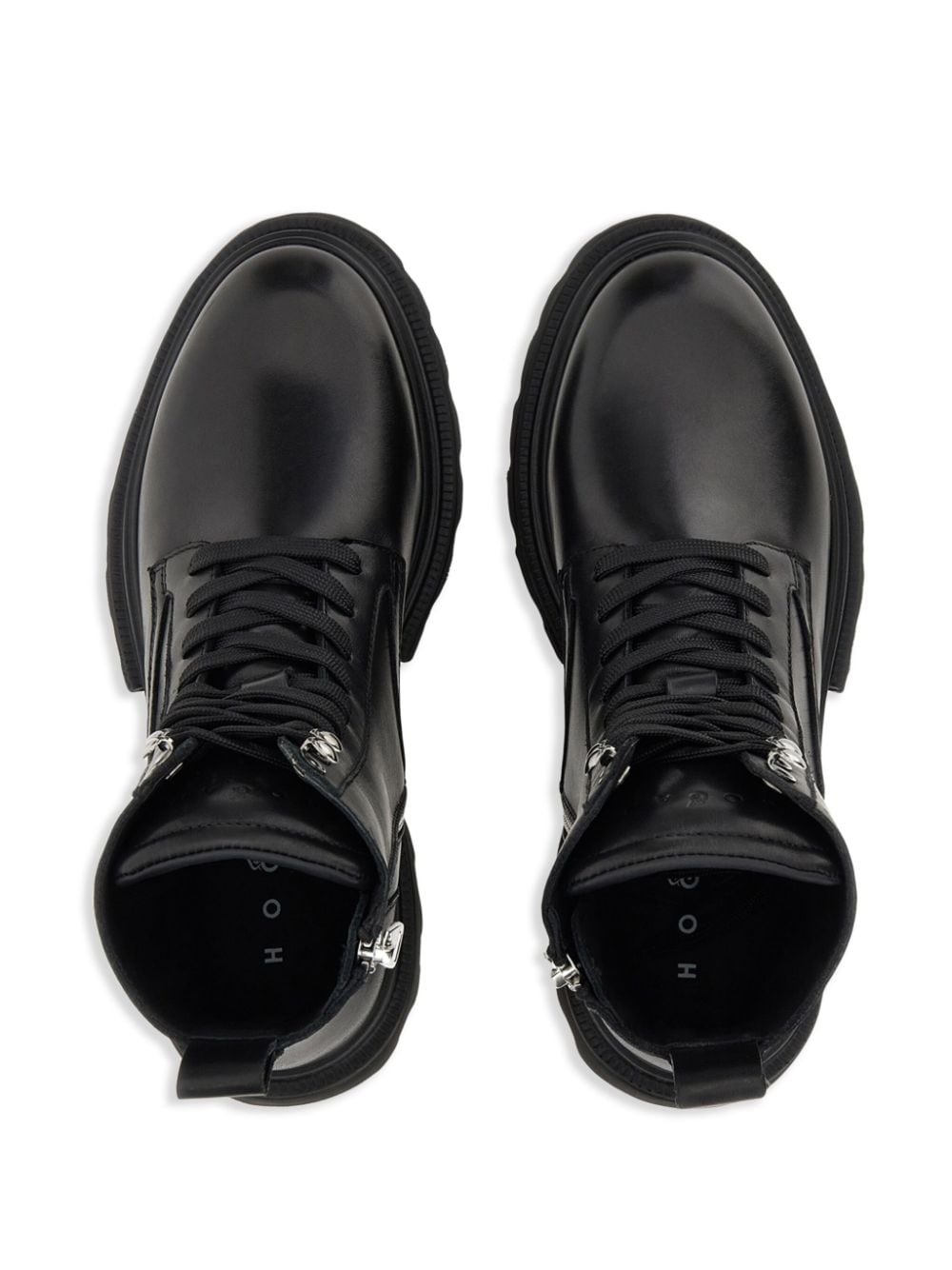 leather combat ankle boots - 4