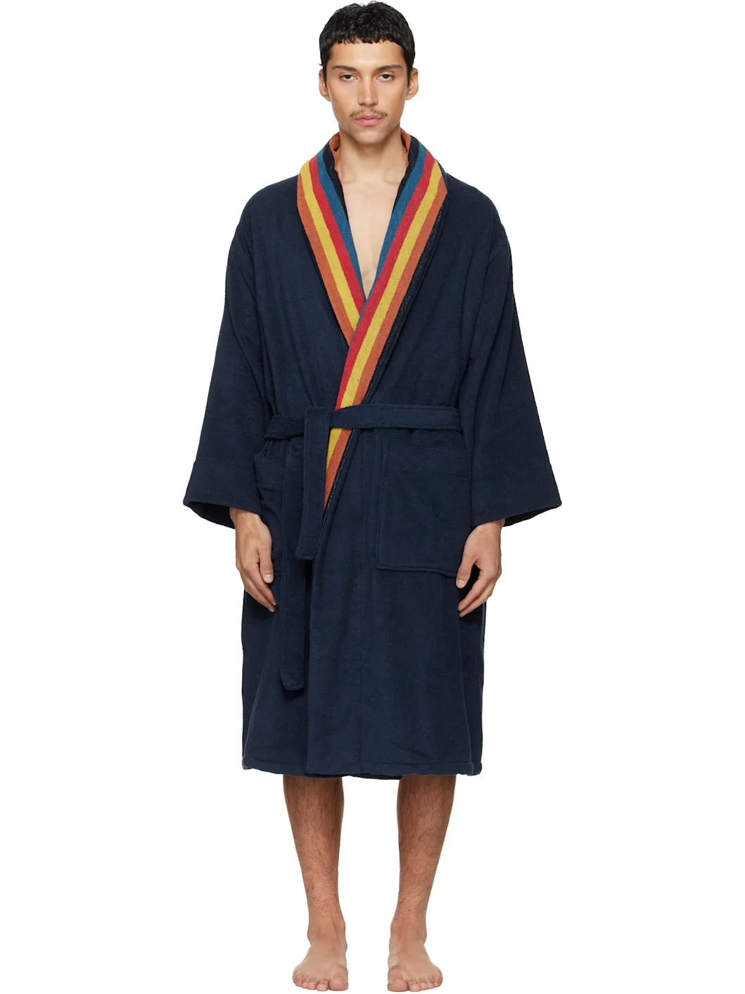 Navy 'Artist Stripe' Robe - 1